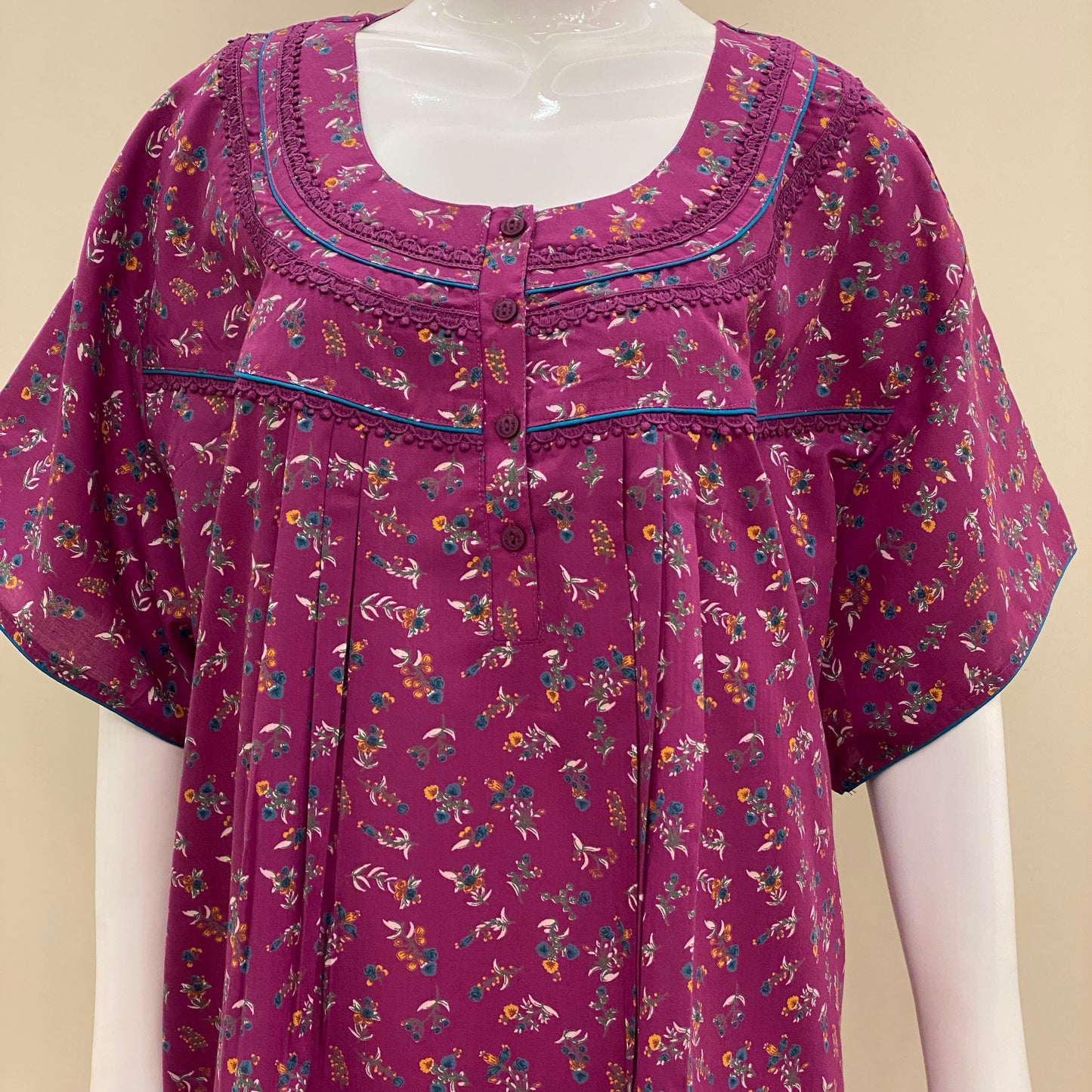 Cotton Lizy Bizy Yoke Nighty (SKU-YLB-53)