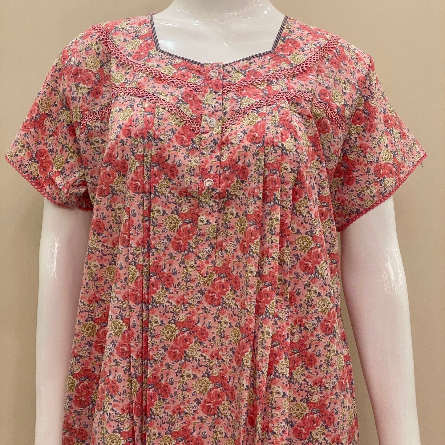 Cotton Lizy Bizy Yoke Nighty (SKU-YLB-62)