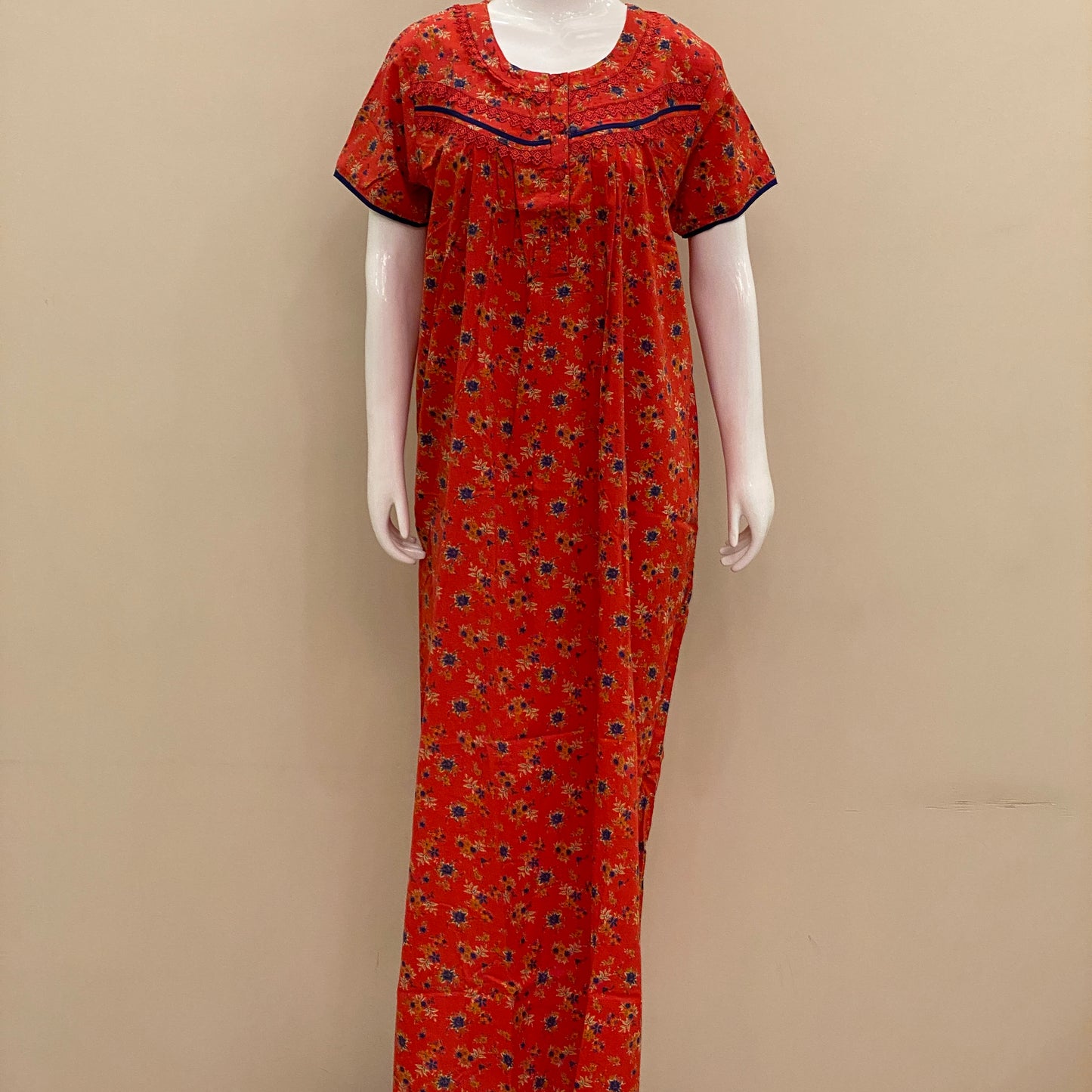 Cotton Lizy Bizy Yoke Nighty (SKU-YLB-45)