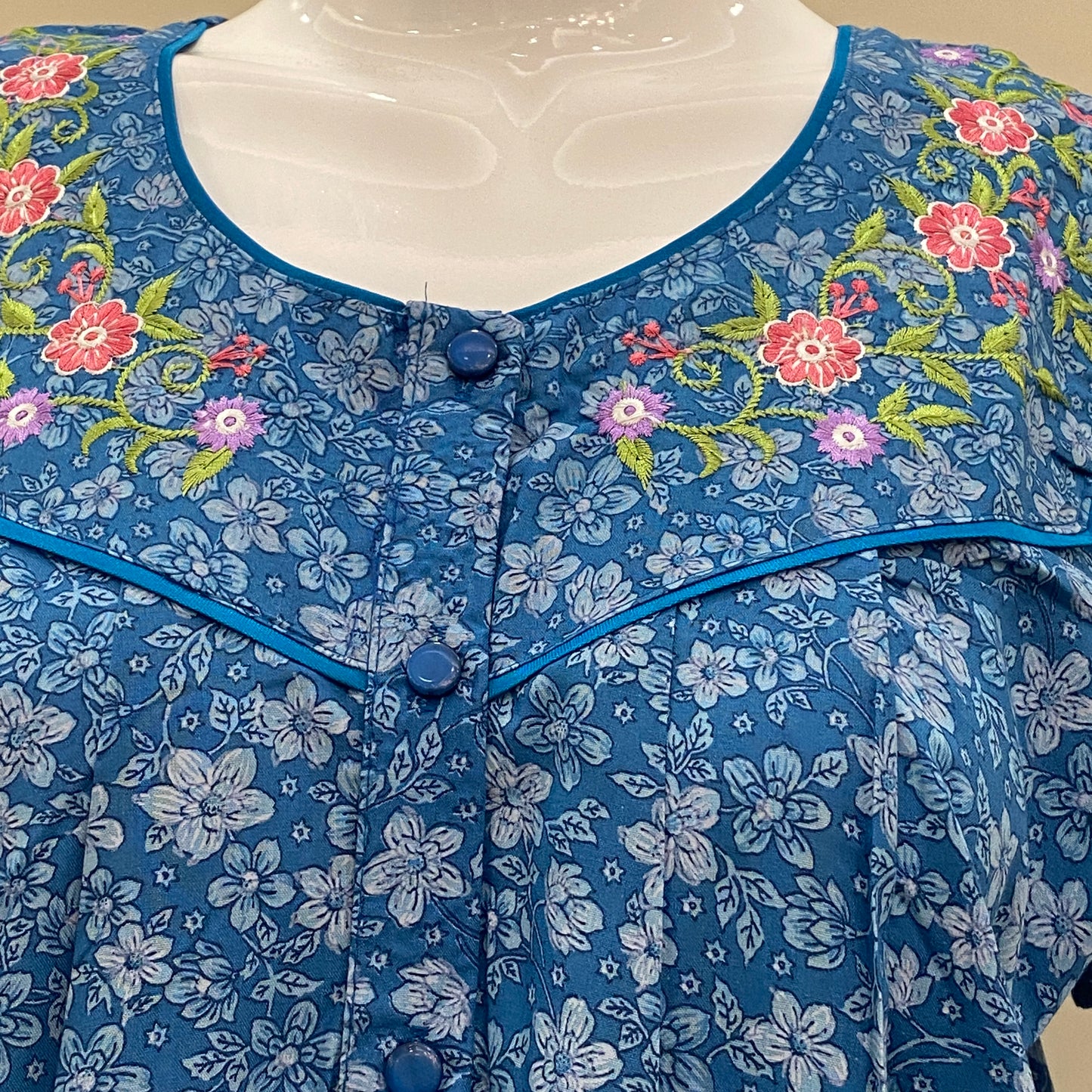 Cotton Lizy Bizy Yoke Nighty (SKU-592)