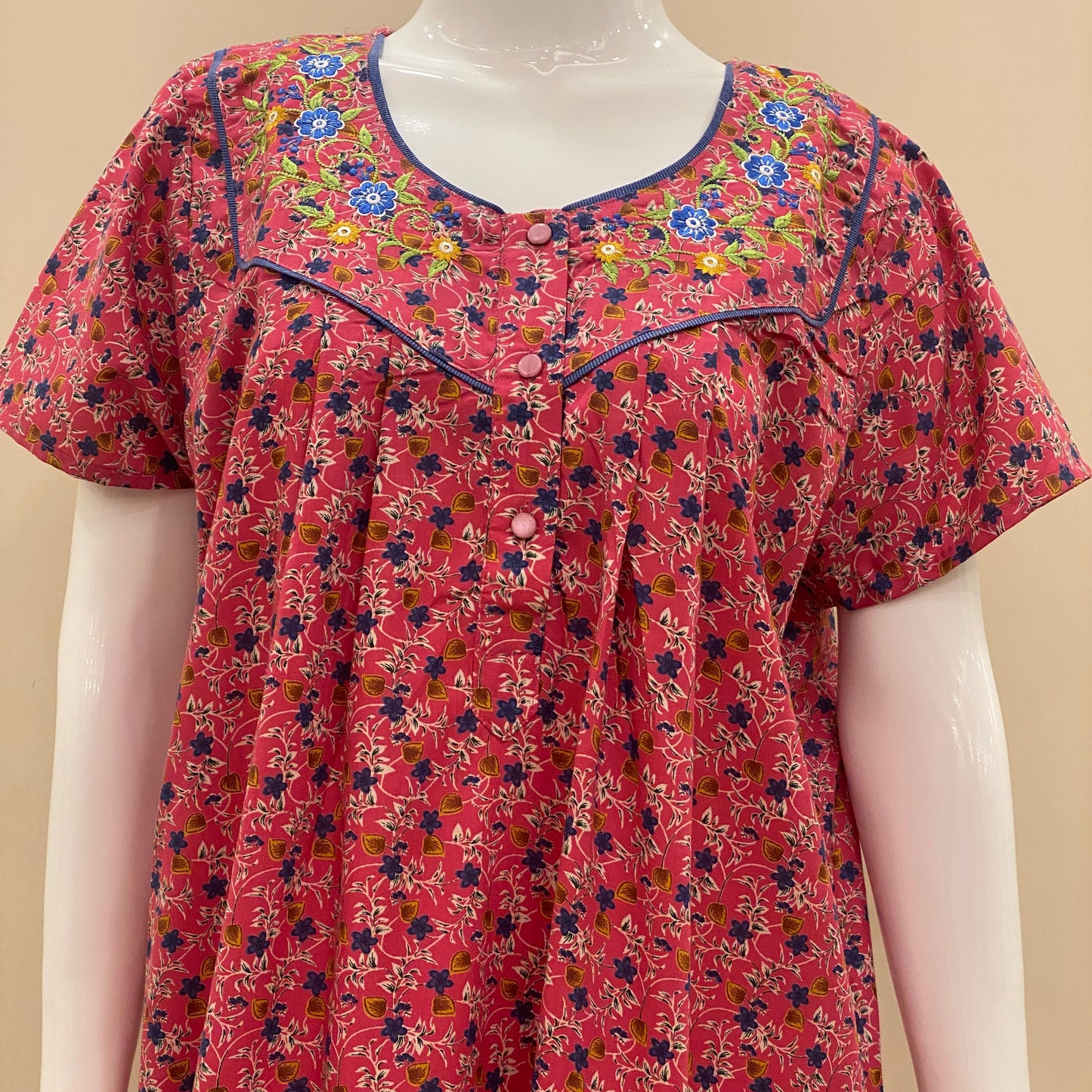Cotton Lizy Bizy Yoke Nighty (SKU-333)