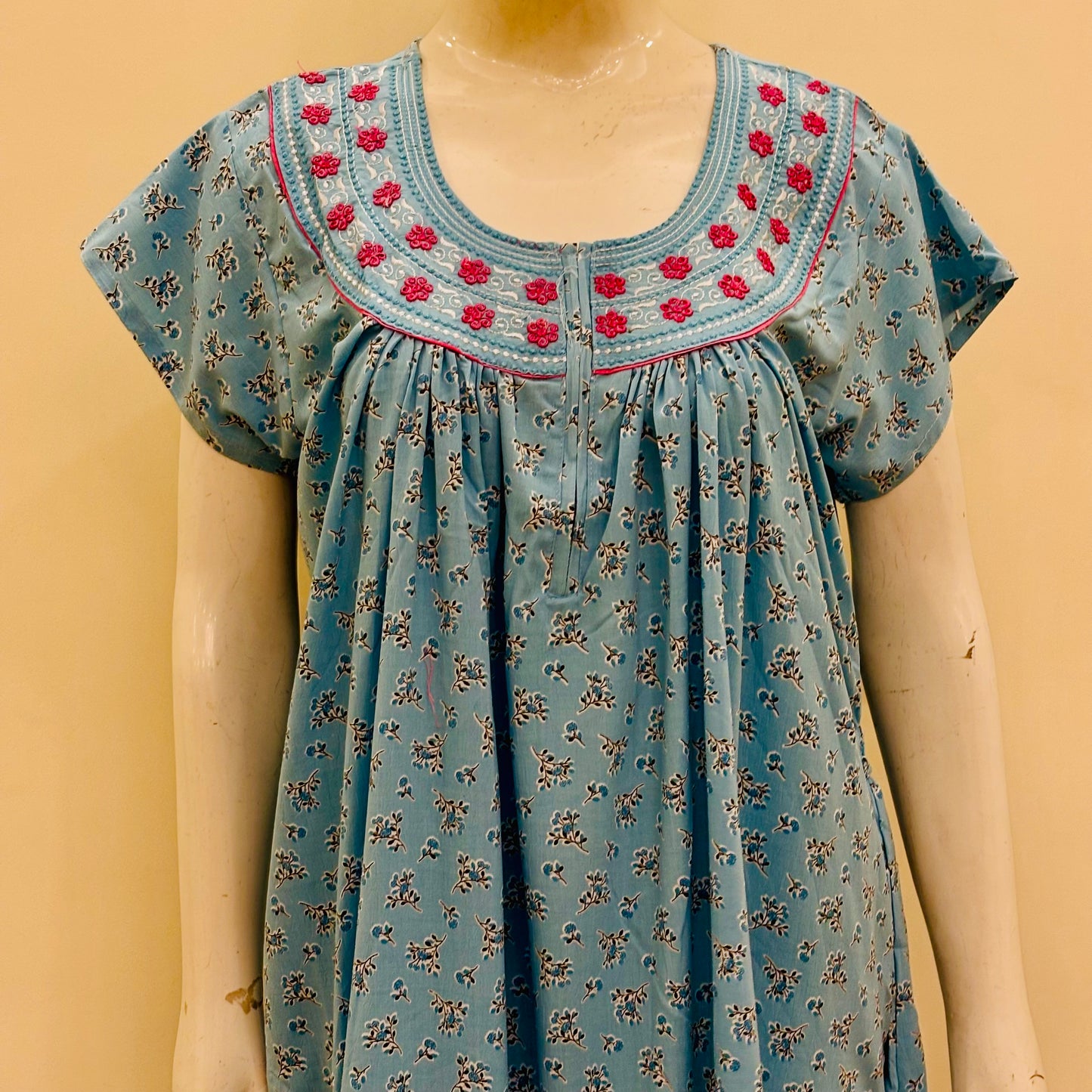 Cotton Lizy Bizy Yoke Nighty (SKU-312)