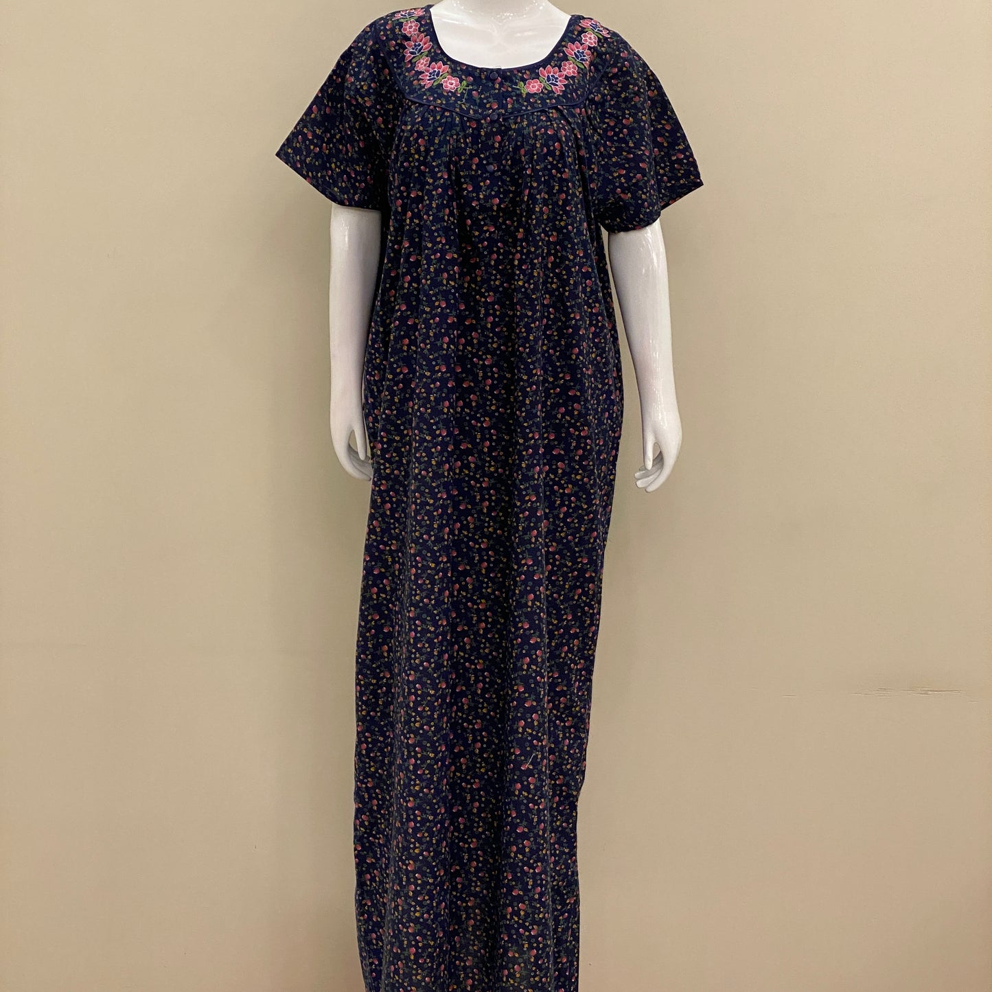 Cotton Lizy Bizy Yoke Nighty (SKU-LB-24)
