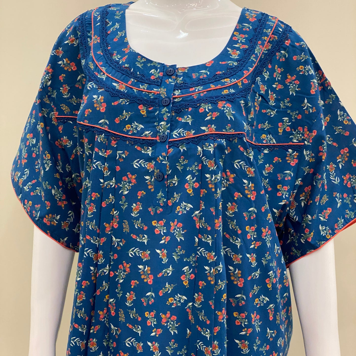 Cotton Lizy Bizy Yoke Nighty (SKU-YLB-54)