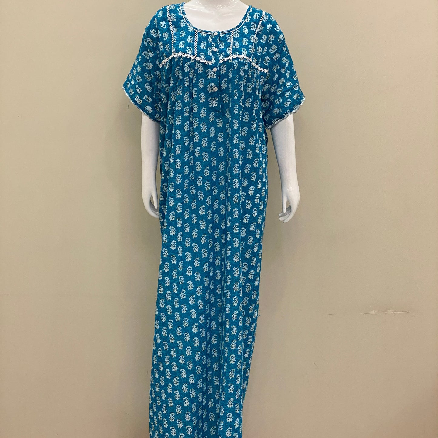 Cotton Lizy Bizy Yoke Nighty (SKU-YLB-50)