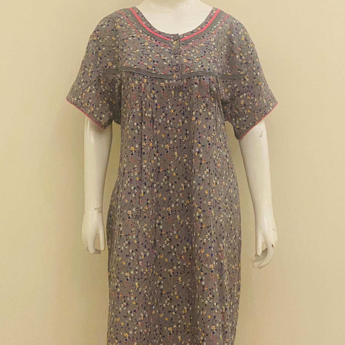 Cotton Rayon Yoke Nighty (SKU - 42)