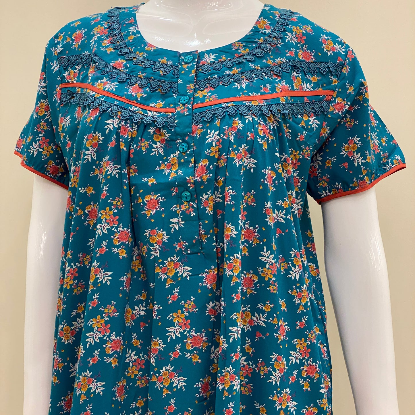 Cotton Lizy Bizy Yoke Nighty (SKU-YLB-41)