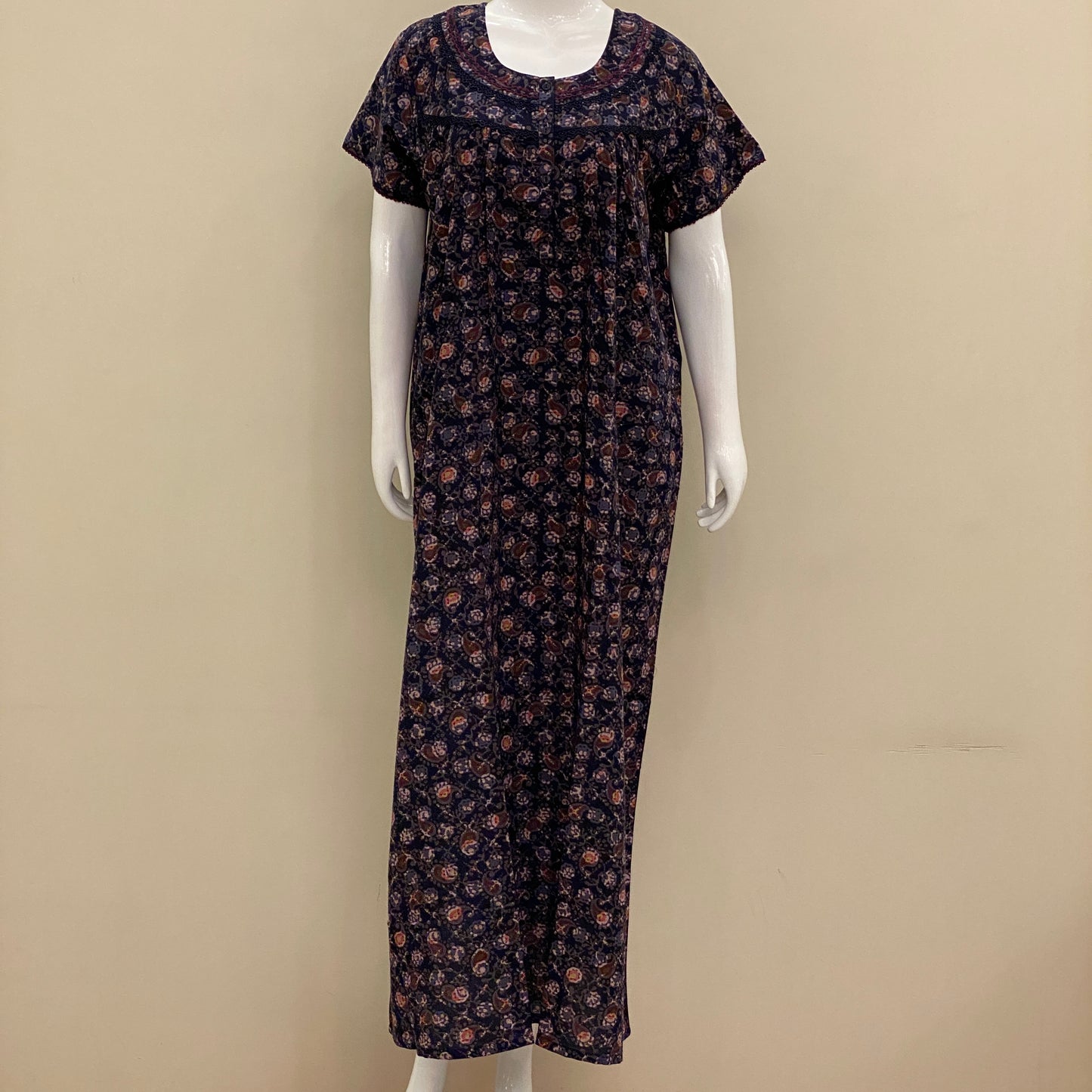 Cotton Lizy Bizy Yoke Nighty (SKU-YLB-46)