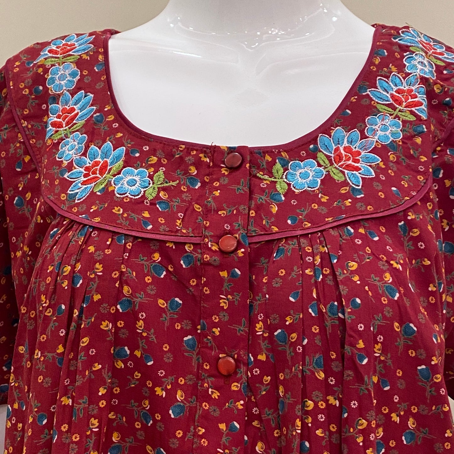 Cotton Lizy Bizy Yoke Nighty (SKU-LB-12)