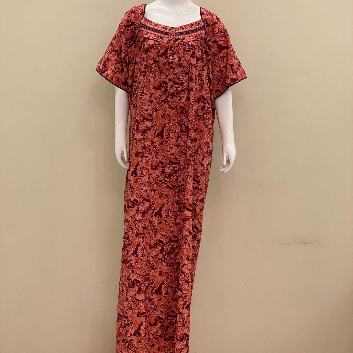 Cotton Lizy Bizy Yoke Nighty (SKU-YLB-38)