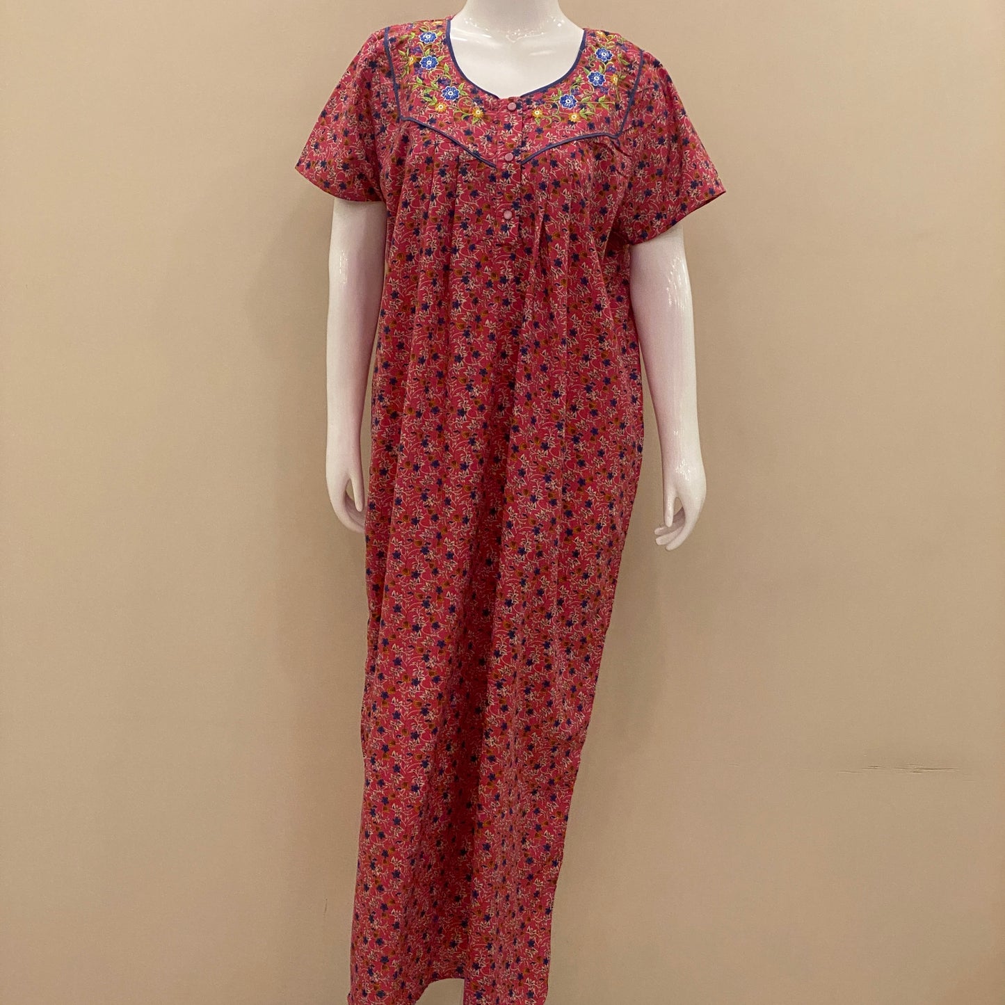 Cotton Lizy Bizy Yoke Nighty (SKU-333)