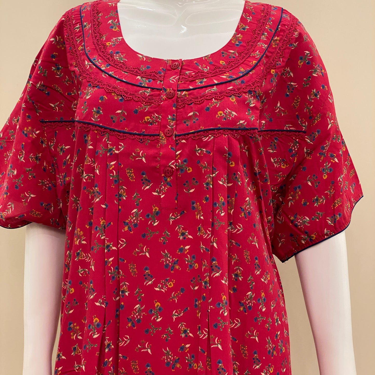 Cotton Lizy Bizy Yoke Nighty (SKU-YLB-55)