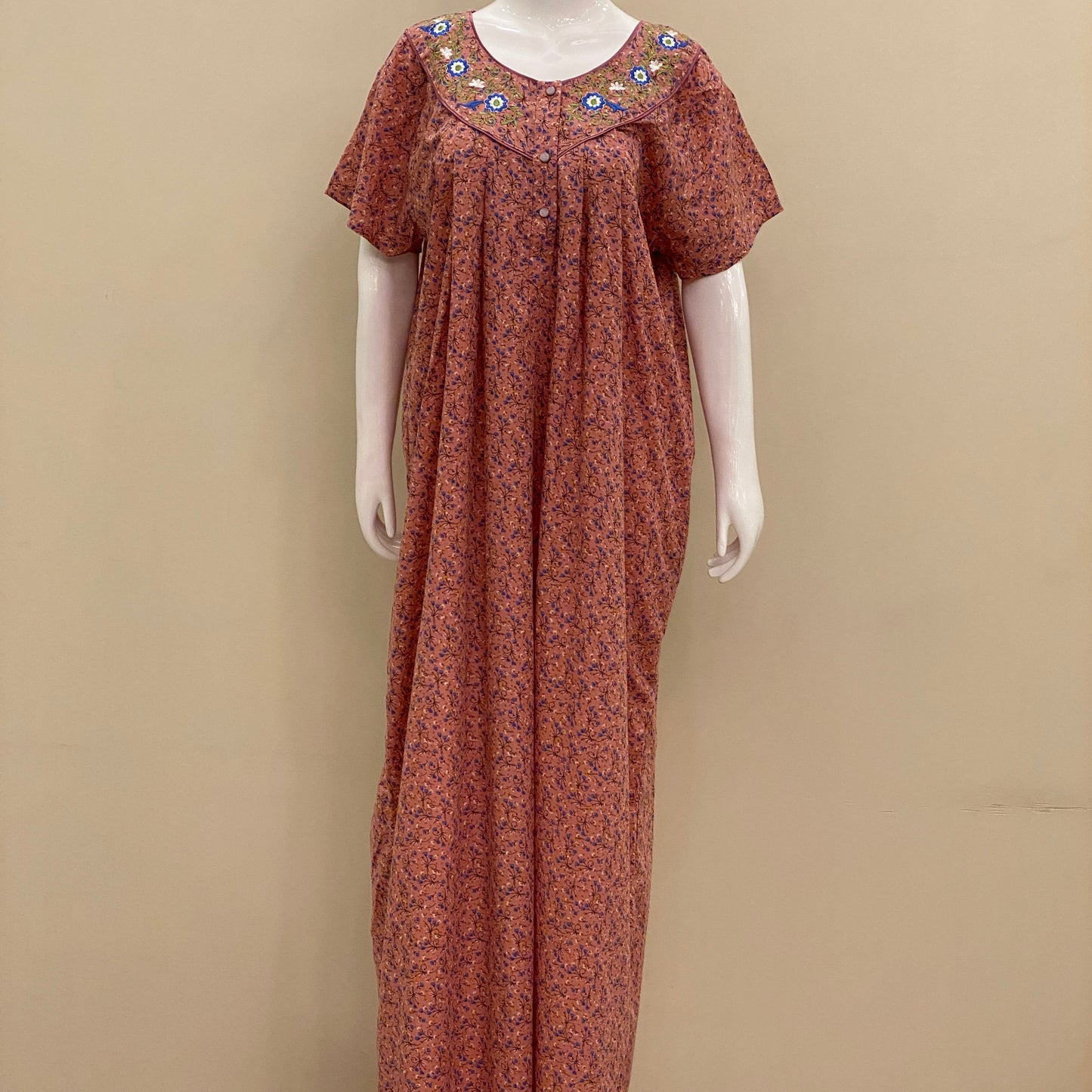 Cotton Lizy Bizy Yoke Nighty (SKU-LB-13)