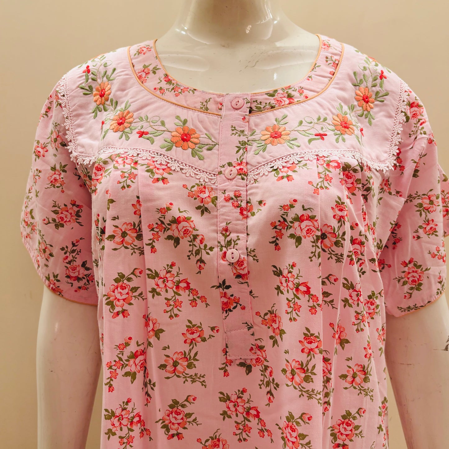 Cotton Yoke Nighty - SKU - 70