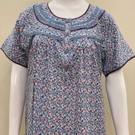 Cotton Lizy Bizy Yoke Nighty-SKU-YLB-8