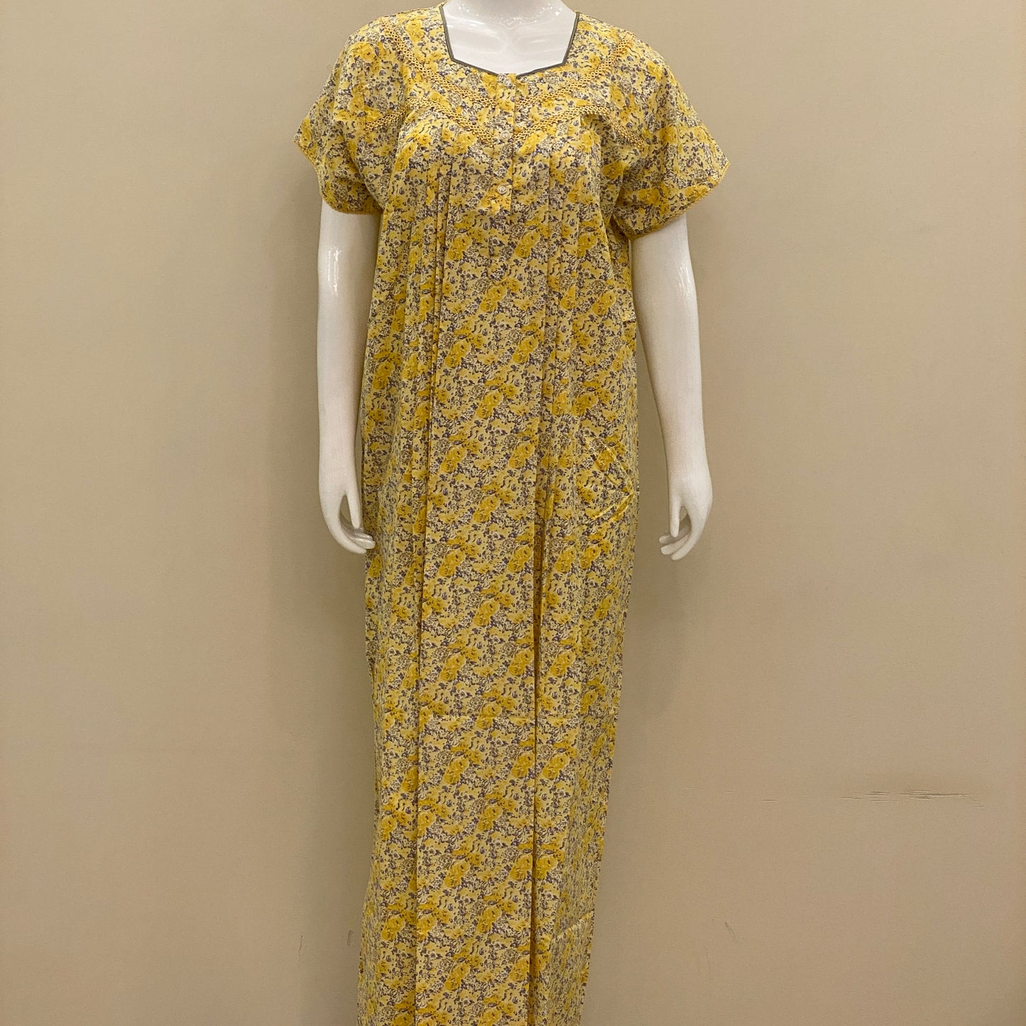 Cotton Lizy Bizy Yoke Nighty (SKU-YLB-61)