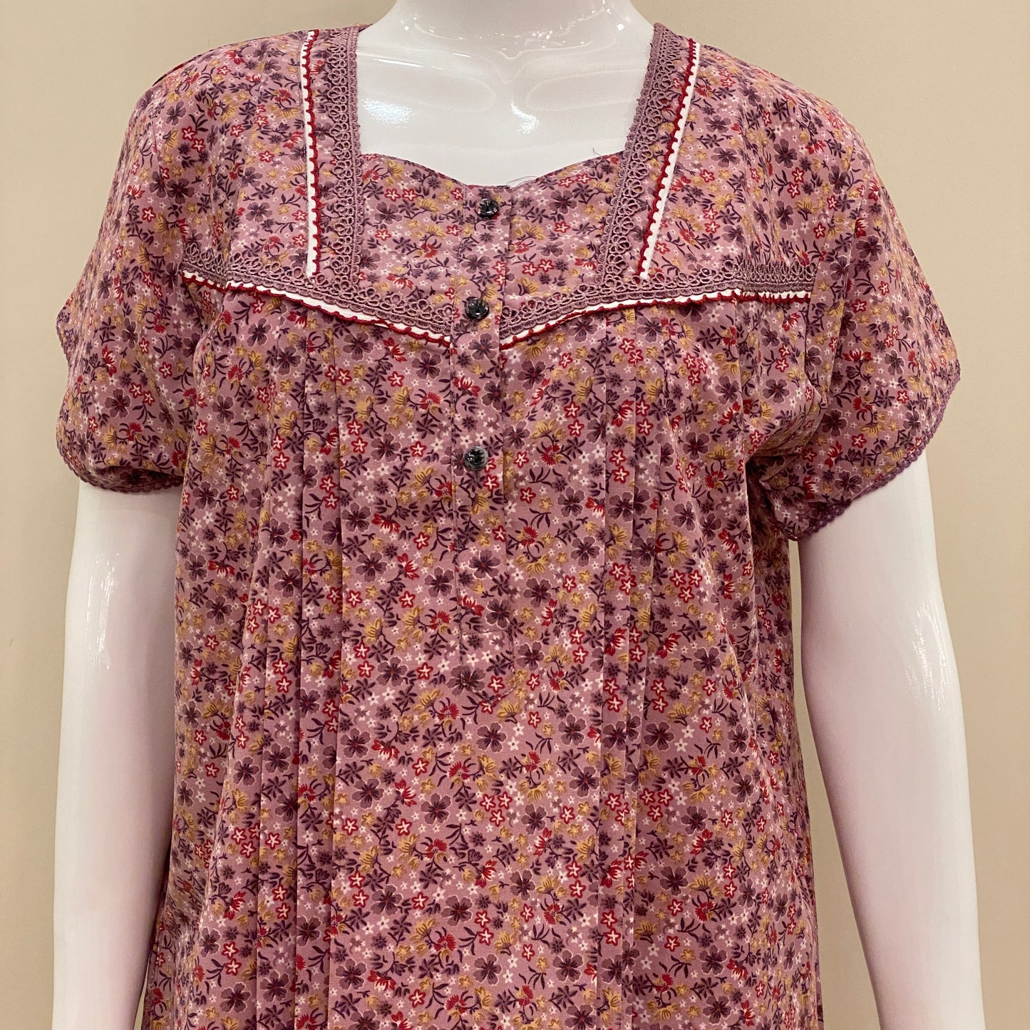 Cotton Lizy Bizy Yoke Nighty (SKU-YLB-58)